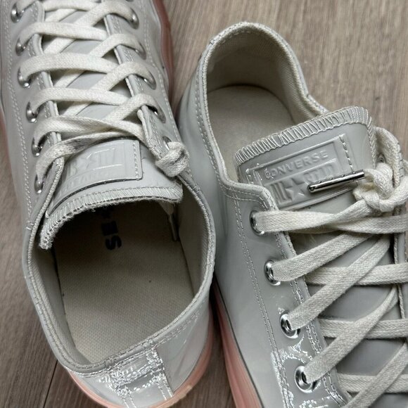 Converse Shoes M8 W10 Chuck Taylor All Star Low Sneakers Leather Beige 166446C - Picture 10 of 12